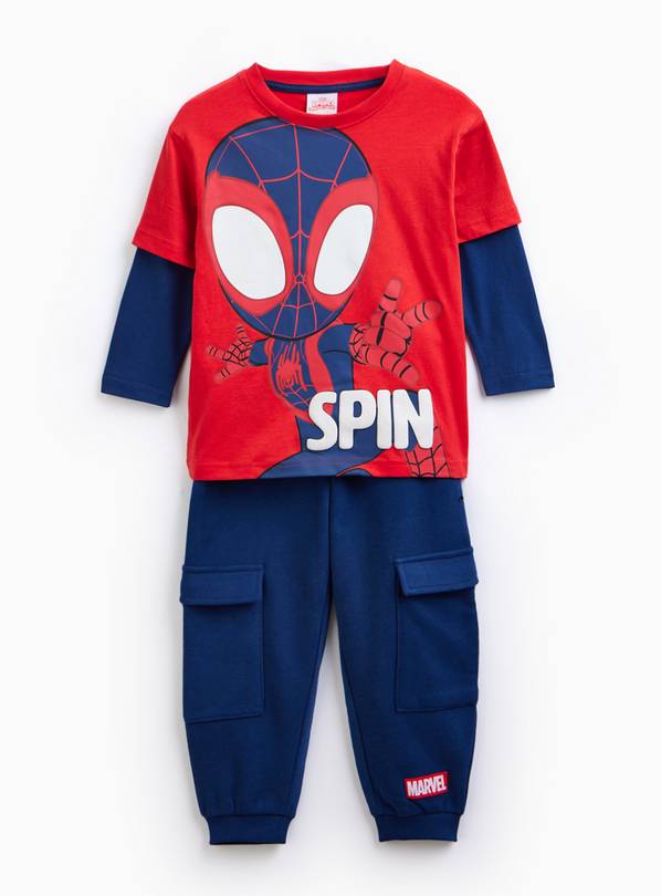Disney Spiderman Long Sleeve T Shirt & Joggers Set 2-3 years